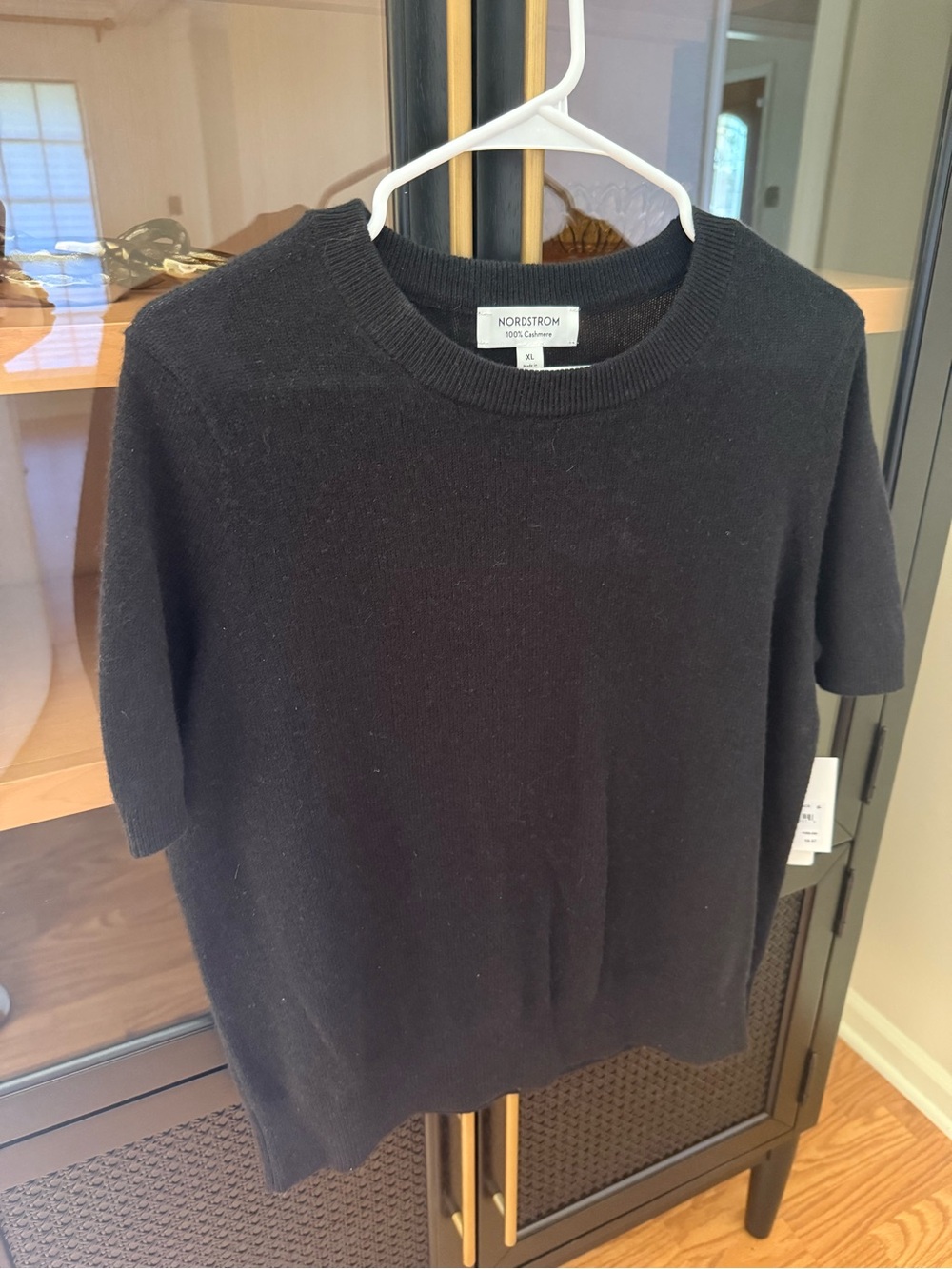 Nordstrom Short-Sleeve Crewneck Sweater - Black